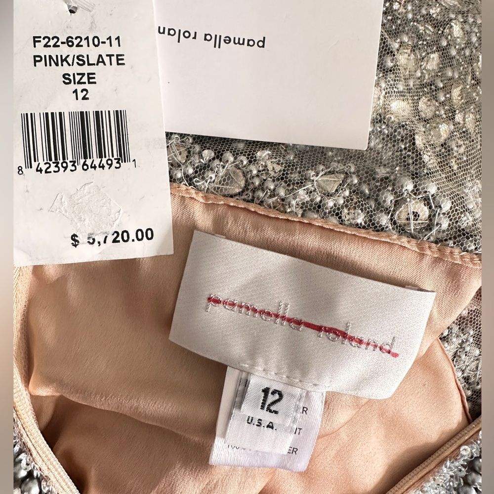 Pamella Roland Bead, Sequin, & Crystal-Embroidered Gown Size 12 - Picture 13 of 14